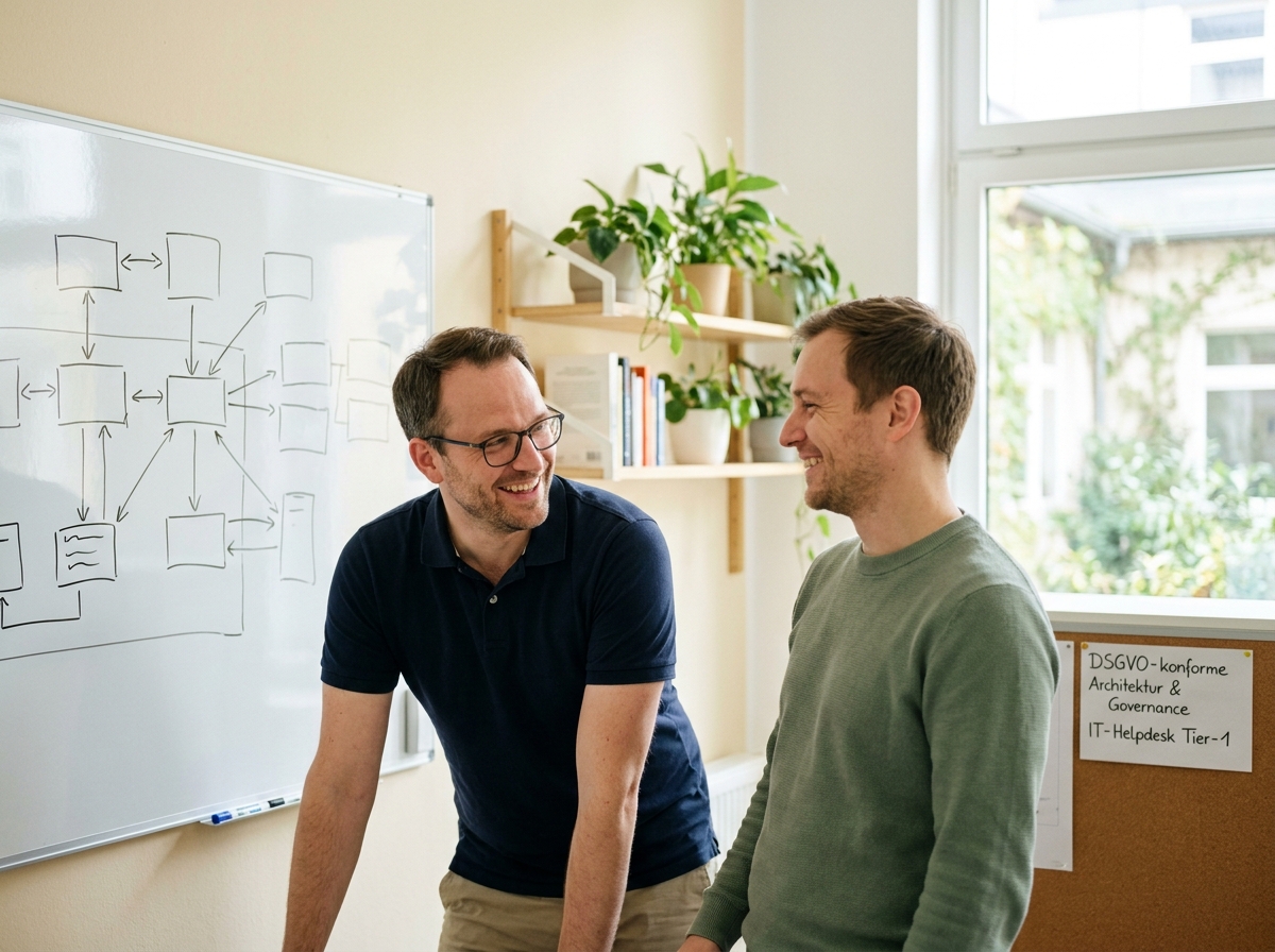 KI Avatar als IT-Helpdesk First Level: ServiceNow- und Jira-Integration für Mitarbeiter-Support: DSGVO-konforme ITSM-Architektur und Governance (Symbolische, KI-generierte Darstellung. Keine reale Aufnahme.)