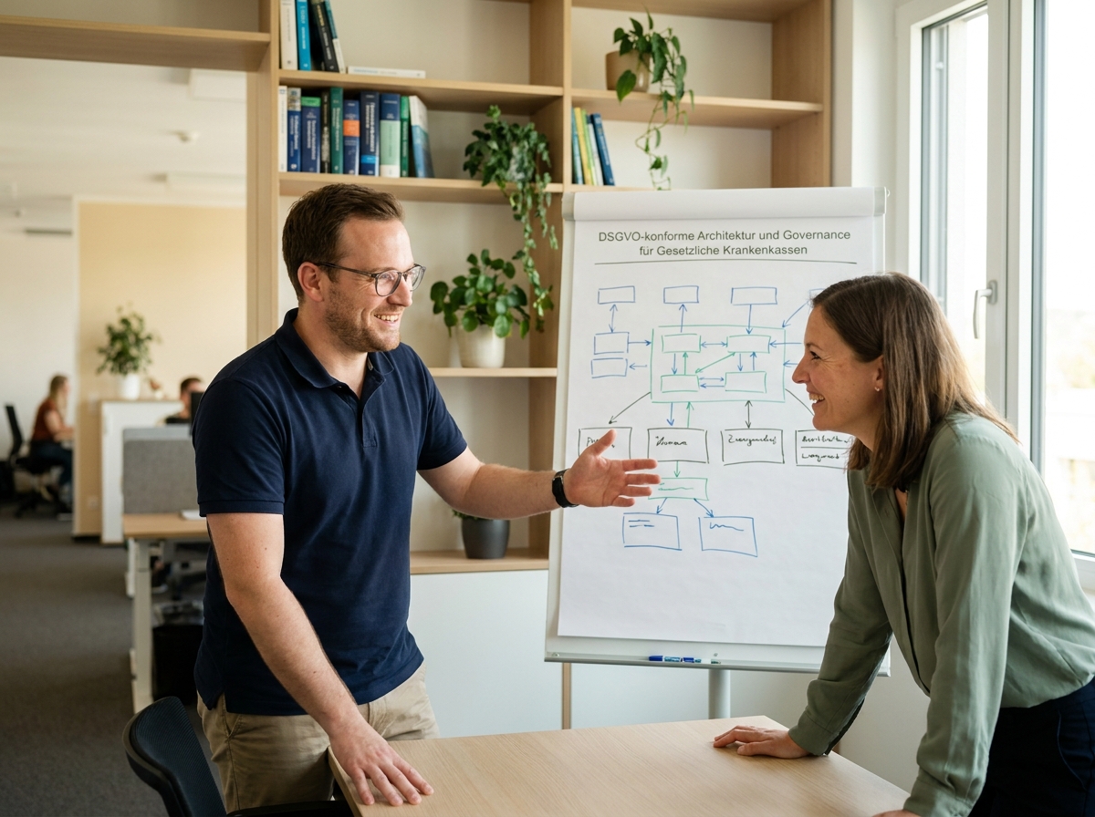 KI Avatar für gesetzliche Krankenkassen: Zusatzleistungen und Bonusprogramme 24/7 erklären: DSGVO-konforme Krankenkassen-Architektur und Governance (Symbolische, KI-generierte Darstellung. Keine reale Aufnahme.)