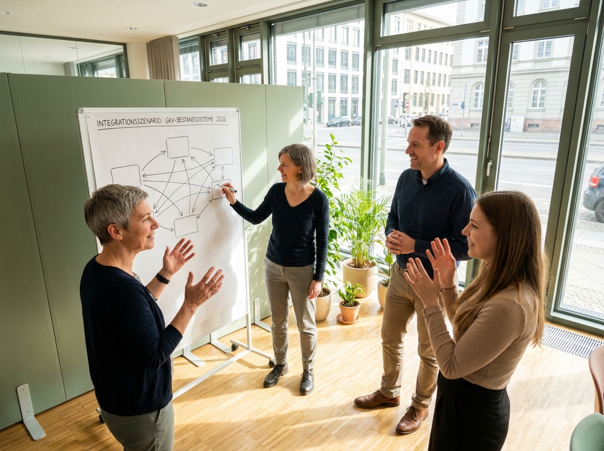 KI Avatar für gesetzliche Krankenkassen: Zusatzleistungen und Bonusprogramme 24/7 erklären: Integration mit Bestandsführungssystem, Antragsplattform und CRM (Symbolische, KI-generierte Darstellung. Keine reale Aufnahme.)