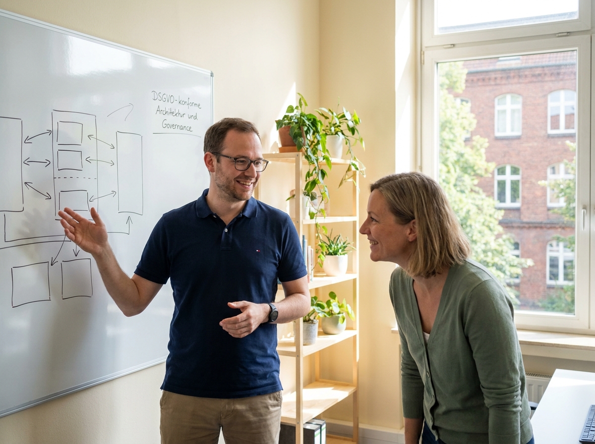 KI Avatar in der Produkt-Demo: Interaktive SaaS-Demo ohne Sales-Rep rund um die Uhr: DSGVO-konforme Demo-Architektur und Governance (Symbolische, KI-generierte Darstellung. Keine reale Aufnahme.)