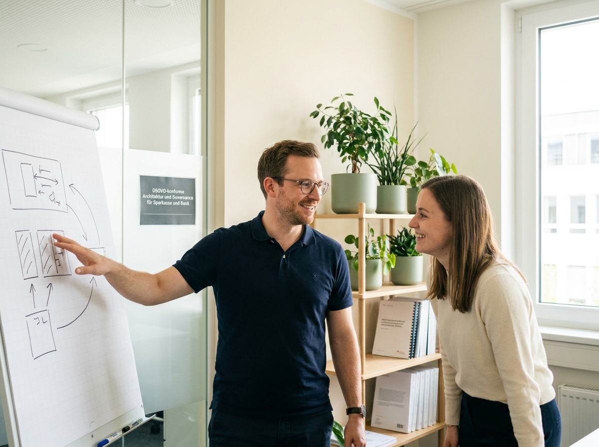 KI Avatar in der Sparkasse und Bank: Produktberatung und Online-Filiale für Retail-Kunden: DSGVO-konforme Banking-Architektur und Governance (Symbolische, KI-generierte Darstellung. Keine reale Aufnahme.)