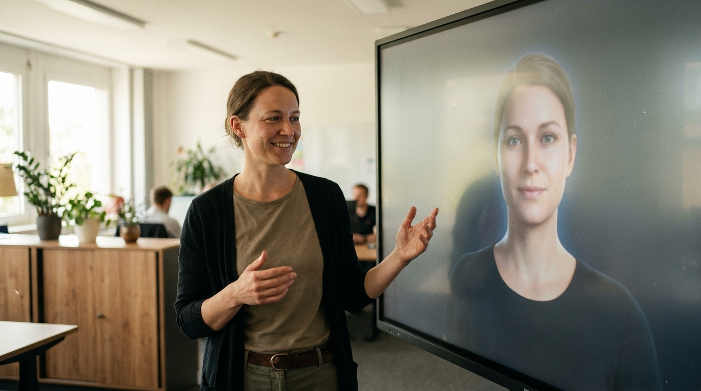 Added Value Avatar (AVA): KI-Avatar als digitales Teammitglied im Mittelstand: Hero-Visualisierung im Mittelstand